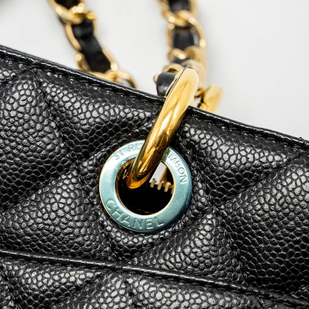 CHANEL GRAND SHOPPING TOTE/GST CAVIAR BLACK GHW