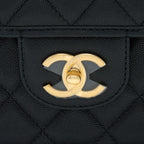 CHANEL 22K LARGE BACKPACK CAVIAR BLACK BRUSHED GHW (MICROCHIP)