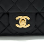 CHANEL 22C PEARL CRUSH MINI RECTANGULAR LAMBSKIN BLACK GHW (MICROCHIP)