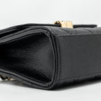 CHANEL TOP HANDLE MINI FLAP BAG WITH CHAIN CAVIAR BLACK LGHW (MICROCHIP)