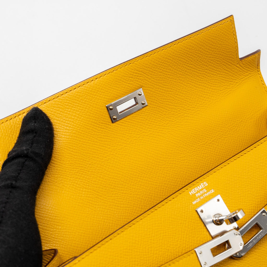 Hermes Kelly 25 Epsom 9D Jaune Amber SHW