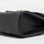 CHANEL TOP HANDLE MINI FLAP BAG WITH CHAIN CAVIAR BLACK LGHW (MICROCHIP)