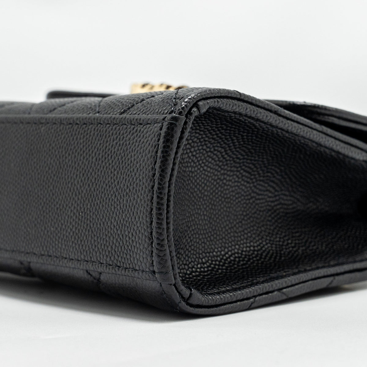 CHANEL TOP HANDLE MINI FLAP BAG WITH CHAIN CAVIAR BLACK LGHW (MICROCHIP)