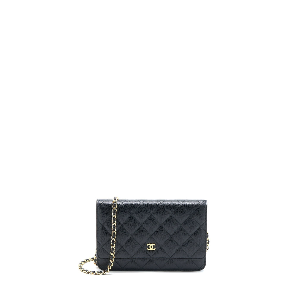 CHANEL CLASSIC WALLET ON CHAIN CAVIAR BLACK GHW
