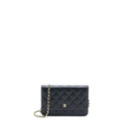 CHANEL CLASSIC WALLET ON CHAIN CAVIAR BLACK GHW