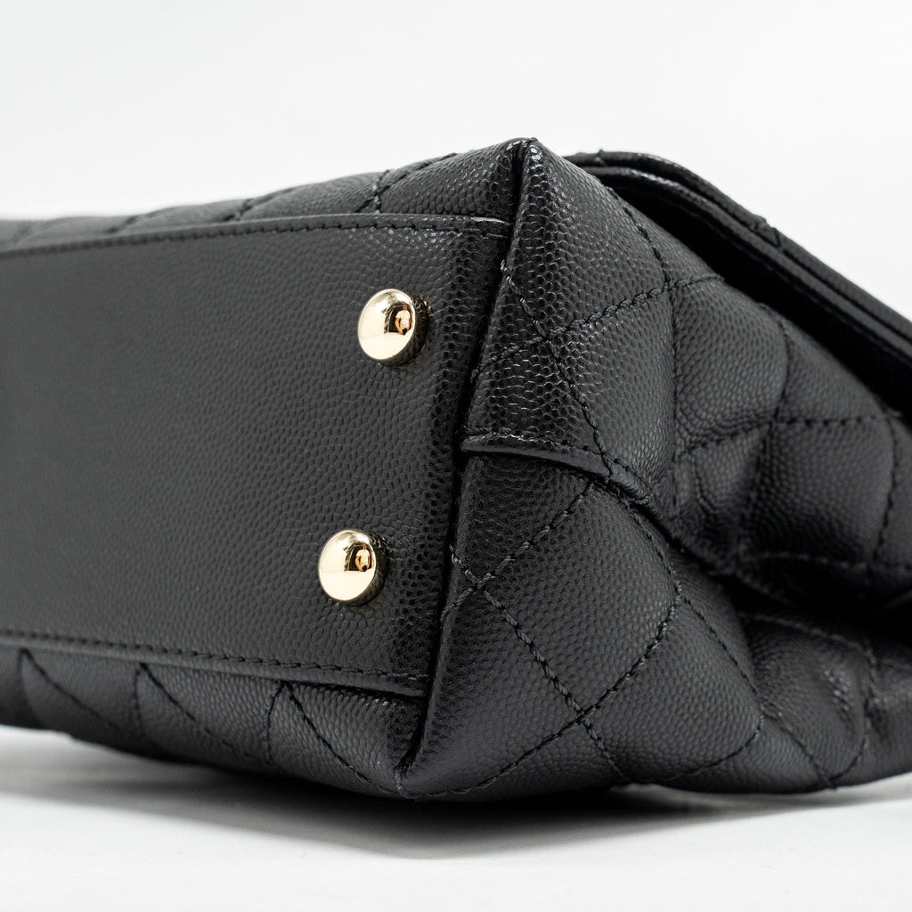 CHANEL MINI COCOHANDLE CAVIAR BLACK LGHW (MICROCHIP)