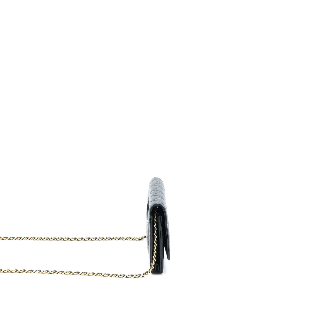 CHANEL CLASSIC WALLET ON CHAIN CAVIAR BLACK GHW