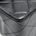 CHANEL MINI RECTANGULAR FLAP BAG LAMBSKIN BLACK LGHW (MICROCHIP)