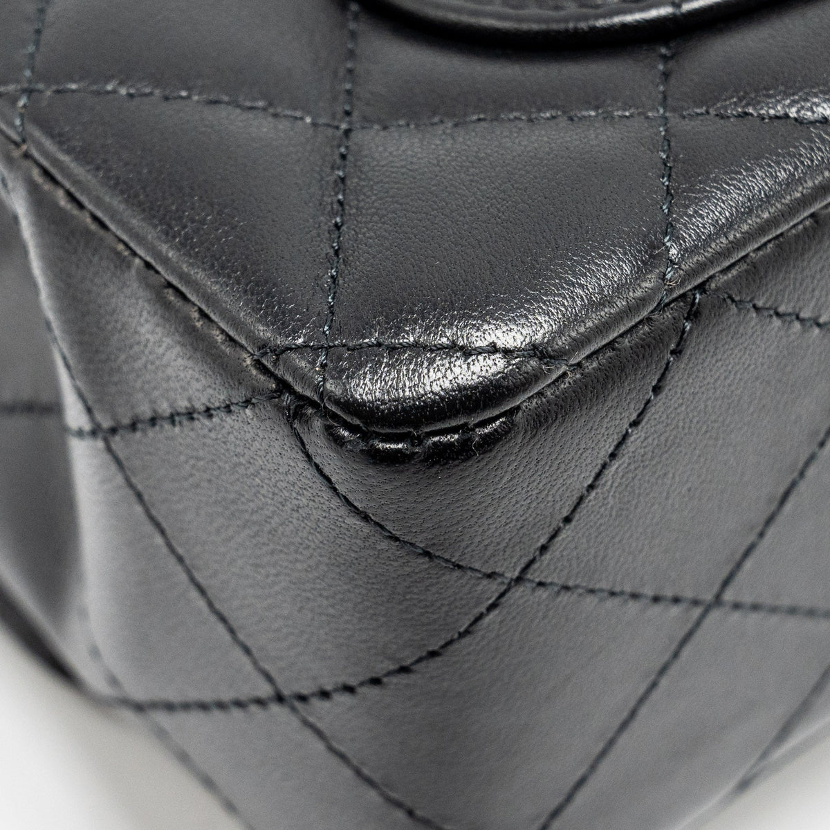 CHANEL MINI RECTANGULAR FLAP BAG LAMBSKIN BLACK LGHW (MICROCHIP)