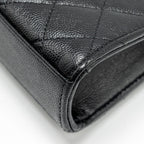 CHANEL TOP HANDLE MINI FLAP BAG WITH CHAIN CAVIAR BLACK LGHW (MICROCHIP)