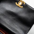 CHANEL SMALL 19 BAG LAMBSKIN BLACK MULTICOLOUR HARDWARE (MICROCHIP)