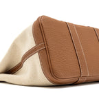 HERMES GARDEN PARTY 30 CANVAS/NEGONDA ECRU/DESERT/GOLD SHW