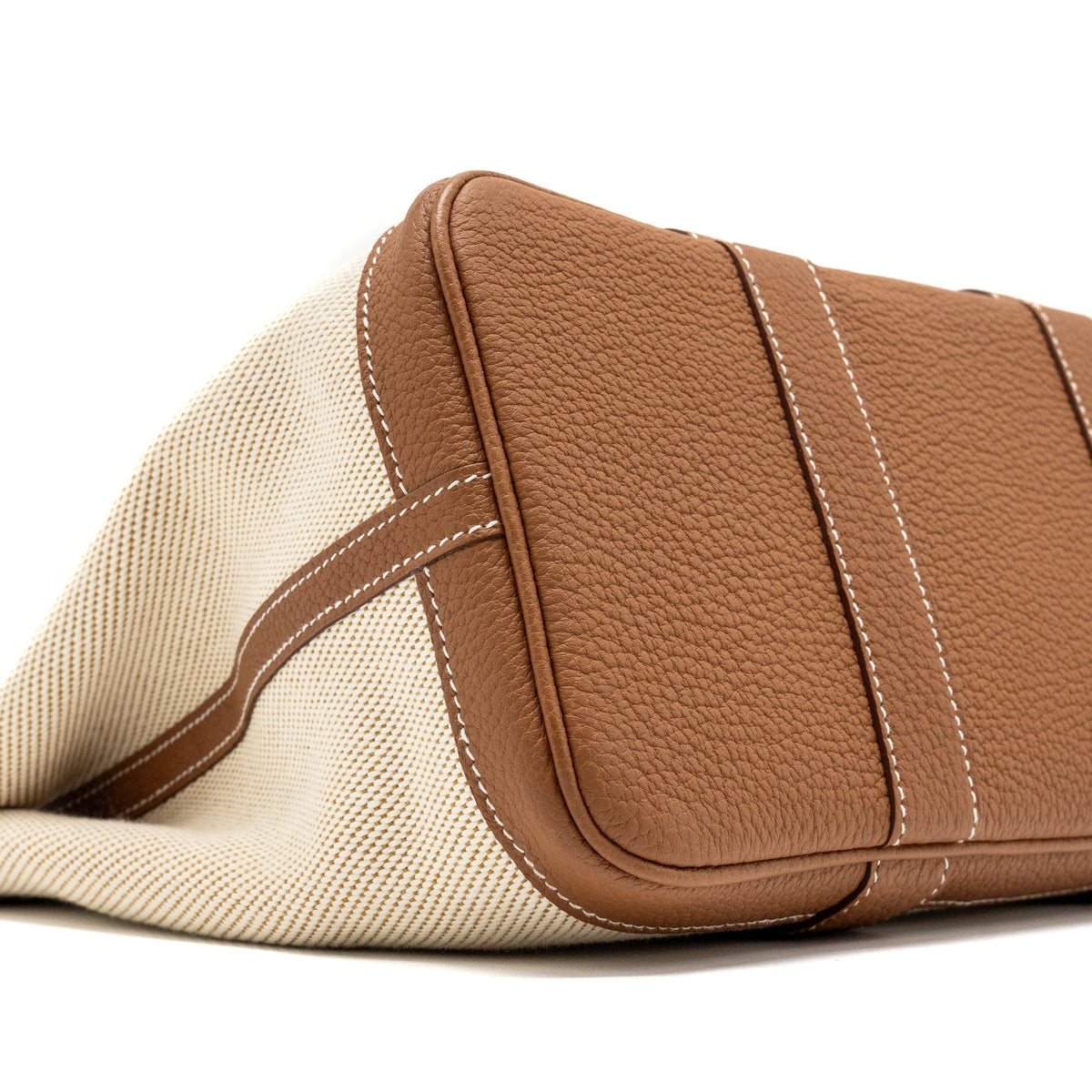 HERMES GARDEN PARTY 30 CANVAS/NEGONDA ECRU/DESERT/GOLD SHW
