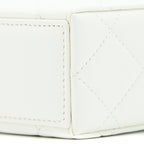 CHANEL 22P QUILTED MINI BOX VANITY WITH CHAIN LAMBSKIN WHITE LGHW