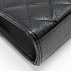 CHANEL TOP HANDLE MINI FLAP BAG WITH CHAIN CAVIAR BLACK LGHW (MICROCHIP)