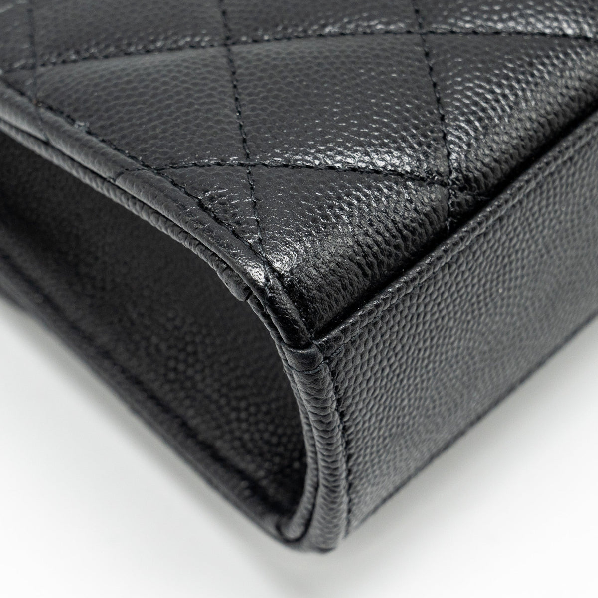 CHANEL TOP HANDLE MINI FLAP BAG WITH CHAIN CAVIAR BLACK LGHW (MICROCHIP)