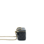 CHANEL 22A PEARL CRUSH LONG VANITY WITH CHAIN LAMBSKIN BLACK GHW