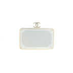 CHANEL 22P QUILTED MINI BOX VANITY WITH CHAIN LAMBSKIN WHITE LGHW