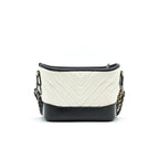 CHANEL CHEVRON SMALL GABRIELLE HOBO BAG WHITE/ BLACK