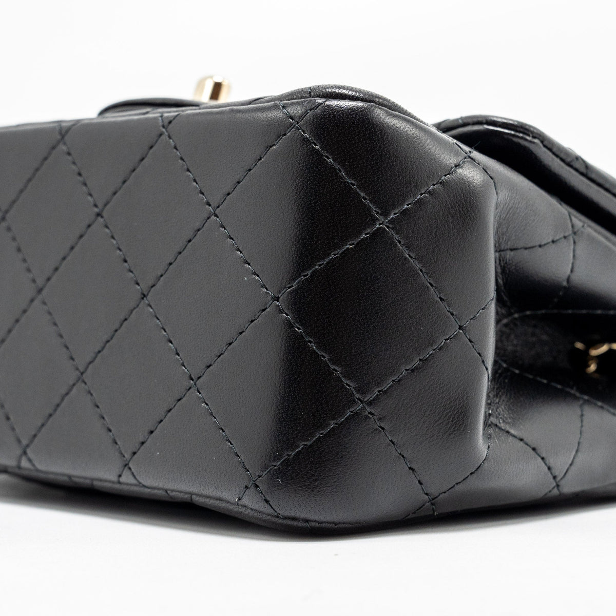 CHANEL MINI SQUARE FLAP BAG LAMBSKIN BLACK LGHW (MICROCHIP)