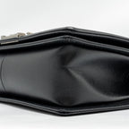 CHANEL MEDIUM BOY BAG CAVIAR BLACK RUTHENIUM HARDWARE (MICROCHIP)