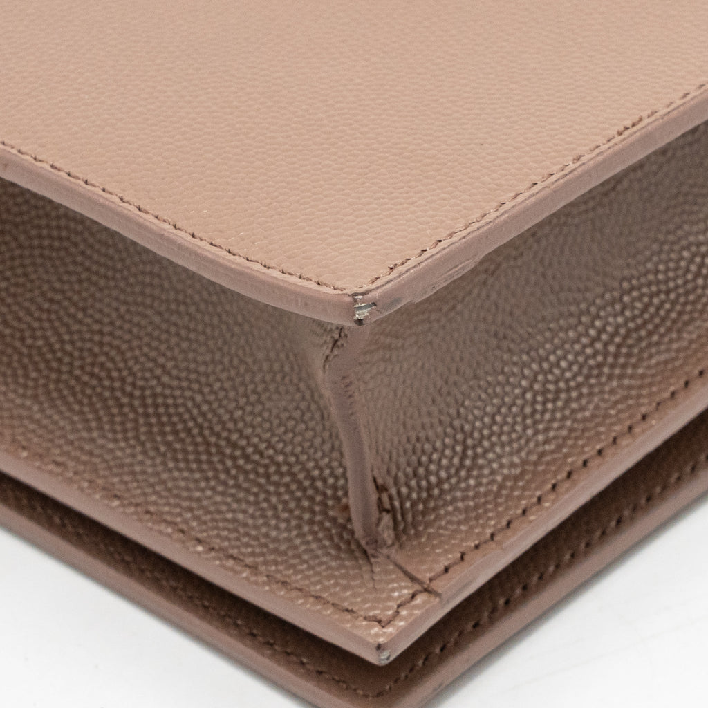 Saint Laurent/YSL Kate Clutch Grained Calfskin Beige SHW