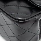 CHANEL MINI SQUARE FLAP BAG LAMBSKIN BLACK LGHW (MICROCHIP)