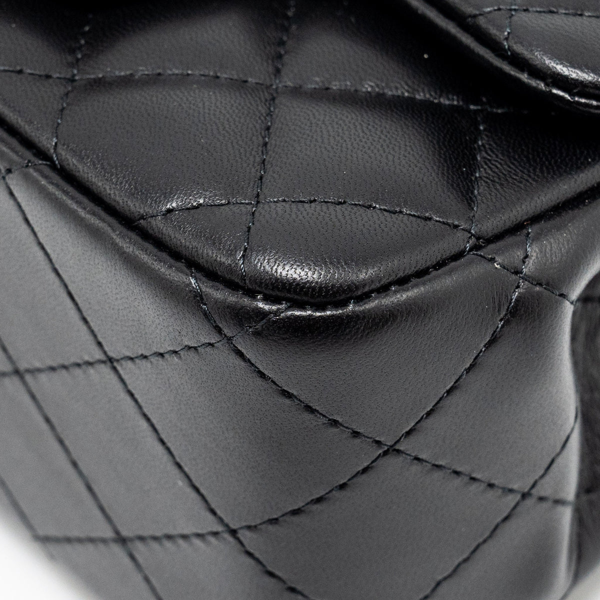 CHANEL MINI SQUARE FLAP BAG LAMBSKIN BLACK LGHW (MICROCHIP)