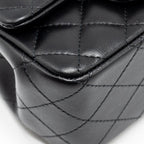 CHANEL MINI SQUARE FLAP BAG LAMBSKIN BLACK LGHW (MICROCHIP)
