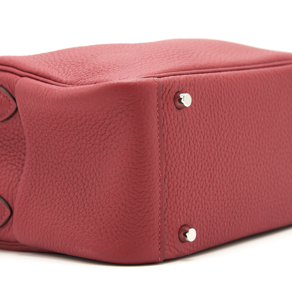 Hermes Mini Lindy Clemence Rouge Grenat SHW