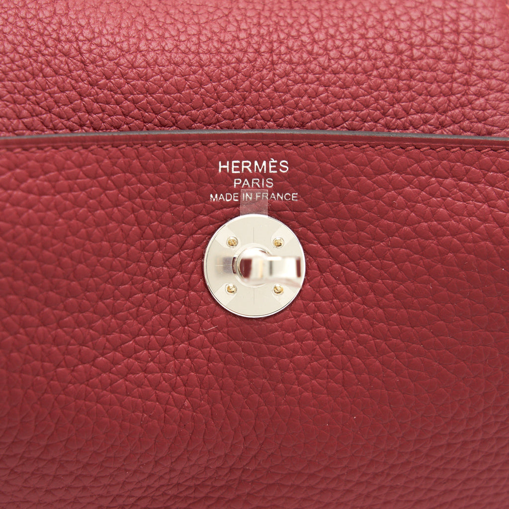 Hermes Mini Lindy Clemence Rouge Grenat SHW