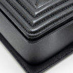 CHANEL MEDIUM CLASSIC BOY BAG CAVIAR BLACK GHW