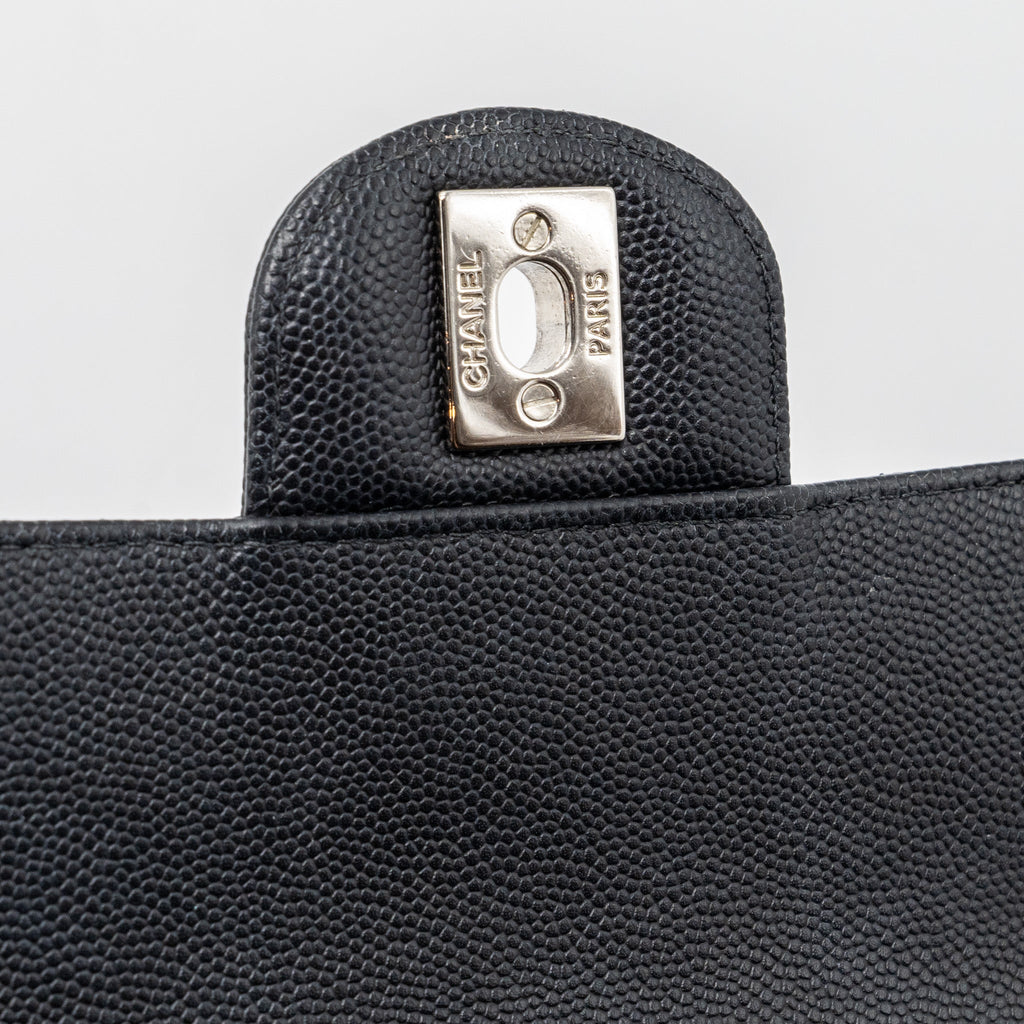 CHANEL MINI RECTANGULAR FLAP BAG CHEVRON CAVIAR BLACK SHW