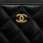 CHANEL ZIP CARD HOLDER CAVIAR BLACK GWH (MICROCHIP)