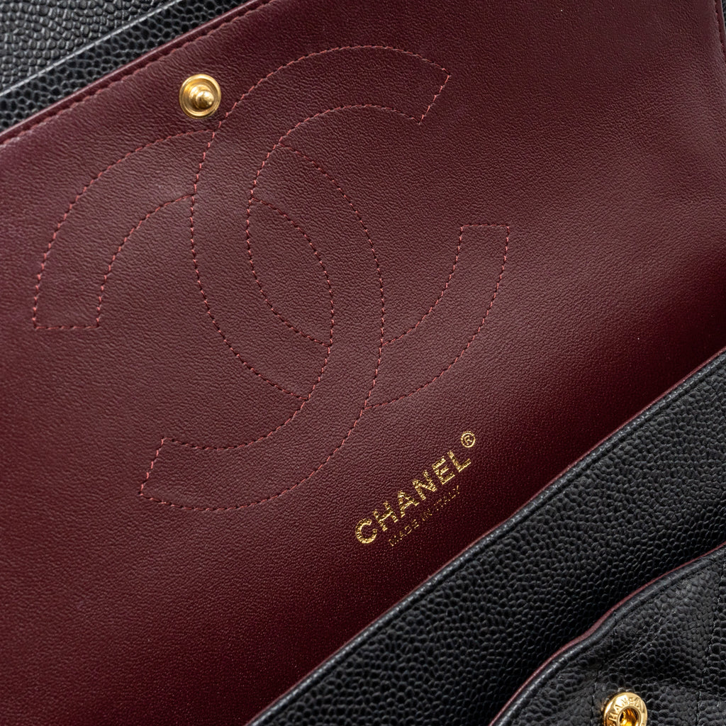 CHANEL JUMBO CLASSIC DOUBLE FLAP BAG CAVIAR BLACK GHW