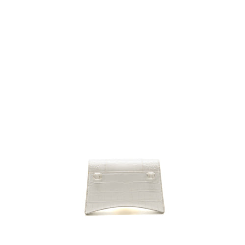 Balenciaga hourglass belt bag croc-embossed calfskin white SHW
