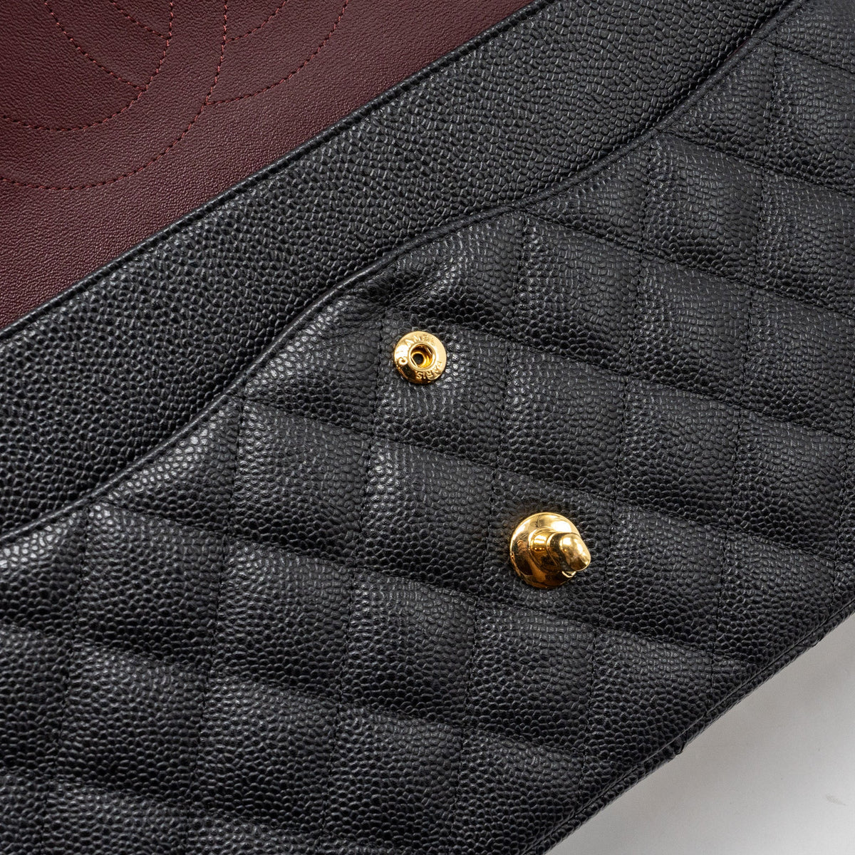 CHANEL JUMBO CLASSIC DOUBLE FLAP BAG CAVIAR BLACK GHW