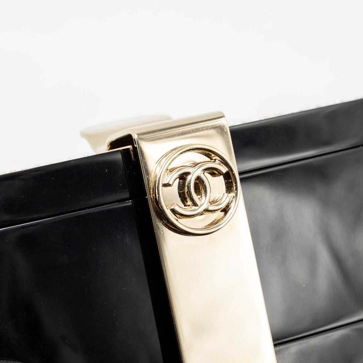 Chanel 2016 moonlight Minaudiere evening bag lucite / crystal black LGHW