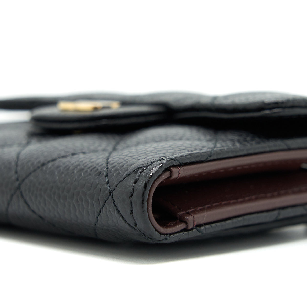 CHANEL SMALL FLAP WALLET CAVIAR BLACK GHW