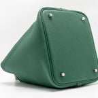 HERMES PICOTIN 22 LOCK BAG CLEMENCE VERT MOYEN SHW