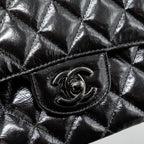 CHANEL MEDIUM CLASSIC DOUBLE FLAP BAG SHINY CALFSKIN SO BLACK