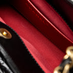 CHANEL 23C SMALL HOBO BAG SHINY CALFSKIN BLACK BRUSHED GHW (MICROCHIP)