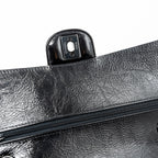 CHANEL MEDIUM CLASSIC DOUBLE FLAP BAG SHINY CALFSKIN SO BLACK