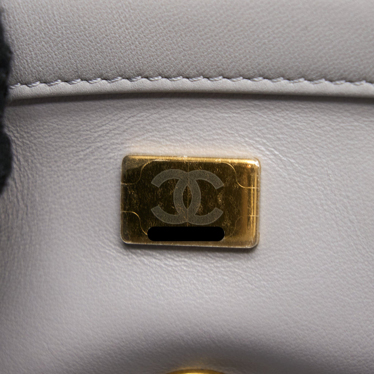 CHANEL PEARL CRUSH MINI RECTANGULAR FLAP BAG LAMBSKIN LIGHT GREY GHW (MICROCHIP)