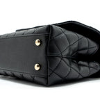 CHANEL SMALL COCO HANDLE CAVIAR BLACK LGHW (MICROCHIP)