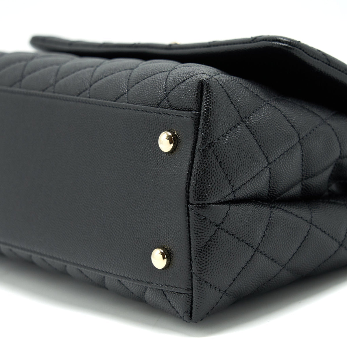 CHANEL MEDIUM COCO HANDLE CAVIAR BLACK LGHW