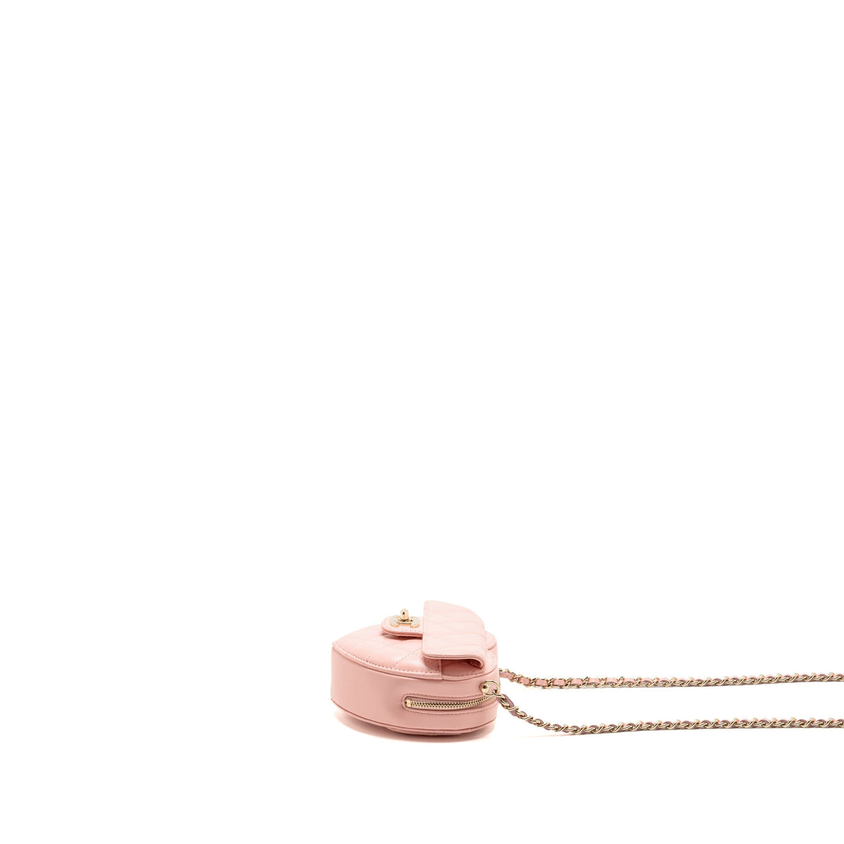 Chanel small heart bag lambskin pink LGHW (microchip)