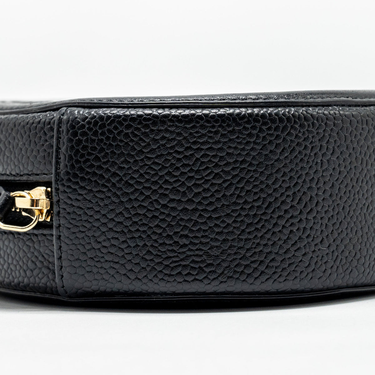 CHANEL CC FILIGREE QUILTED ROUND CROSSBODY BAG CAVIAR BLACK GHW