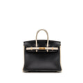 Hermes birkin 25 special order togo craie/black with mauve pale stitching RGHW