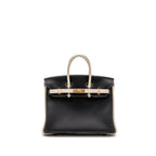 Hermes birkin 25 special order togo craie/black with mauve pale stitching RGHW